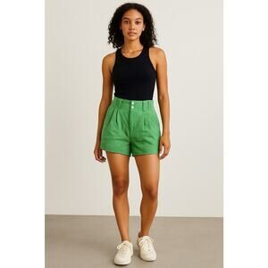 Urban Outfitters Shorts 4 Green Super High Rise Paper Bag Boho Sheek